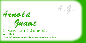 arnold gnamt business card